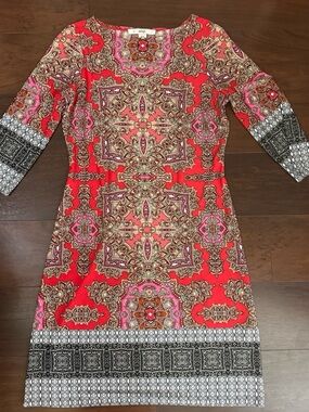 Wisp Red & Pink Printed Mini Dress